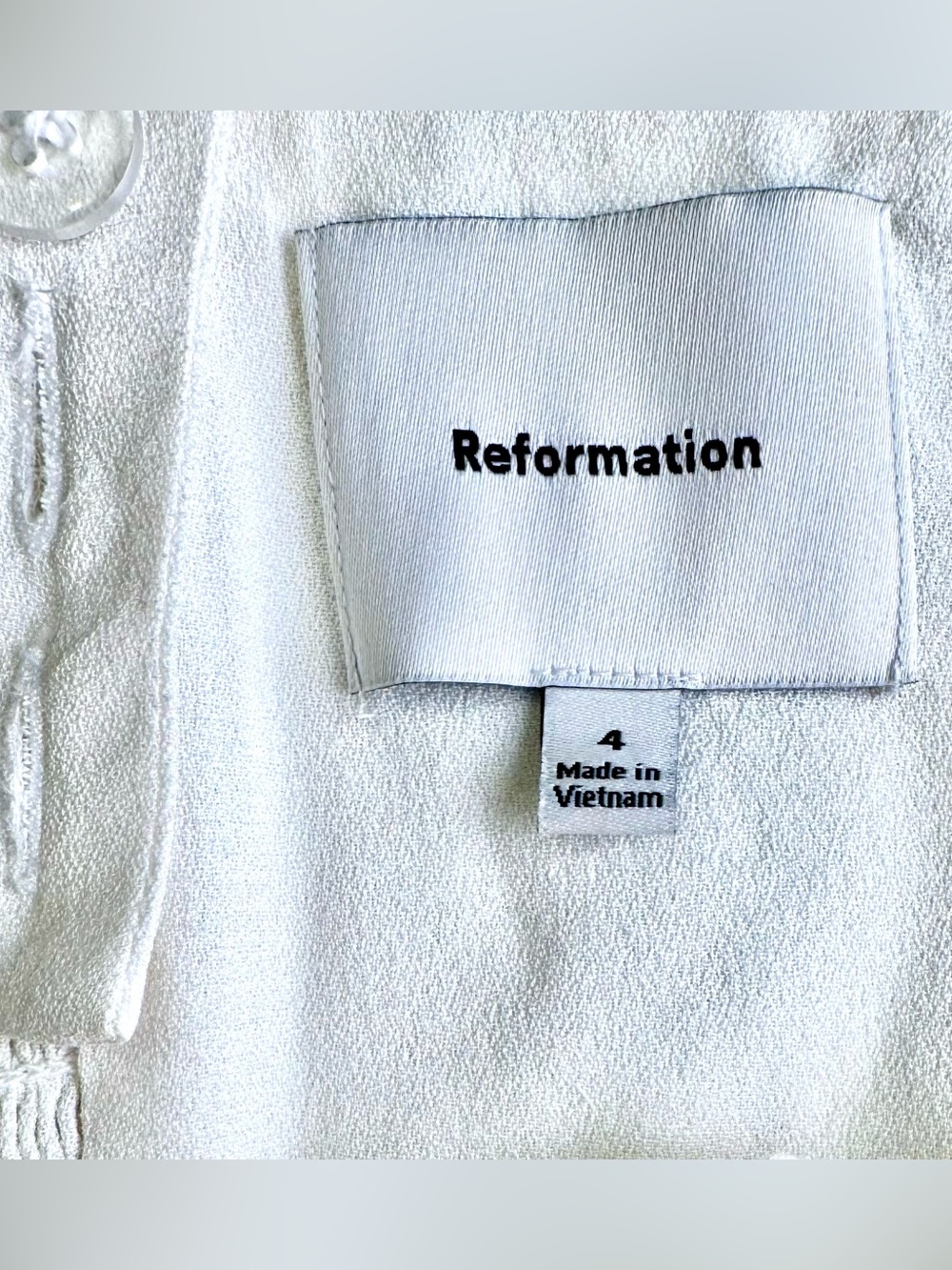 NWOT Reformation Wynn Dress in White, Size 4 - Picture 9 of 9